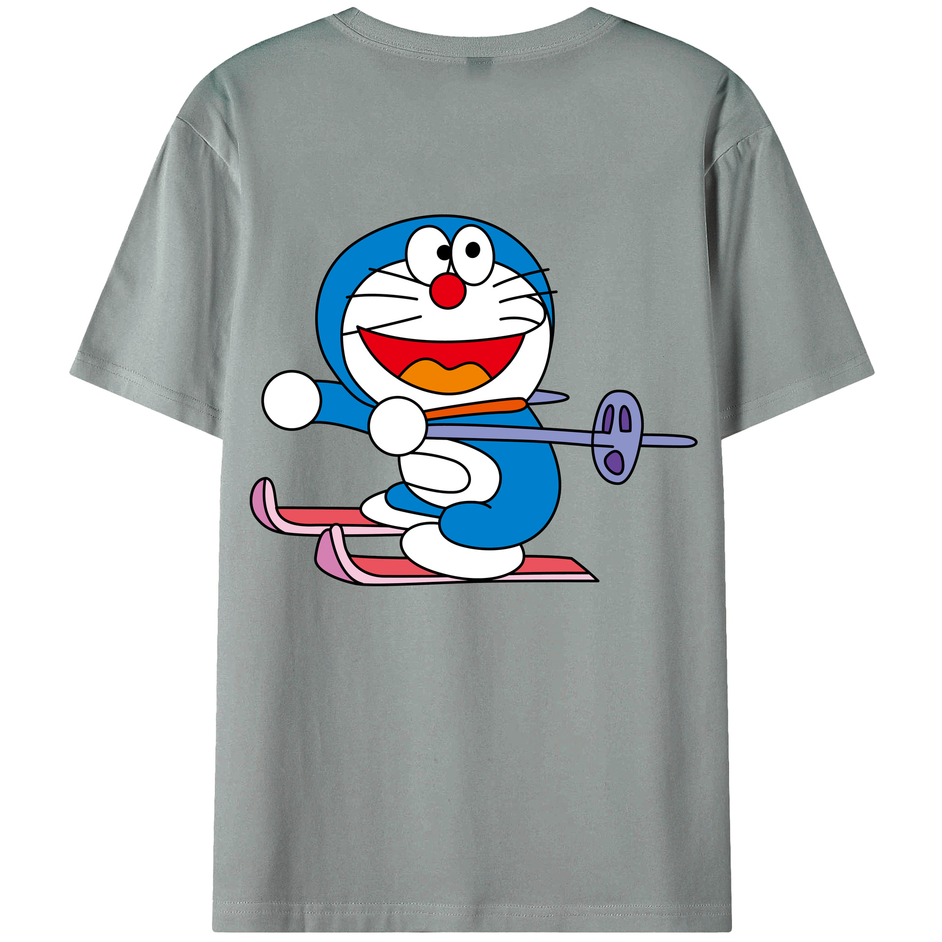 （画像用） ドラえもん Doraemon 綿100％ メンズ半袖Tシャツ（バックプリント） 通気性